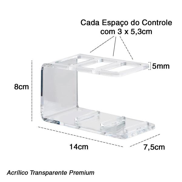 Imagem de Suporte De Acrilico Para Controle Remoto Transparente 3Slots