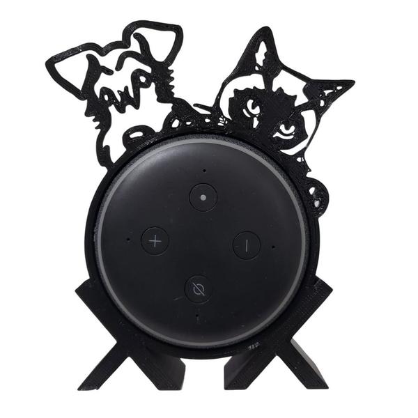 Imagem de Suporte de Alexa Echo Dot 3 "Schnauzer e Gato"