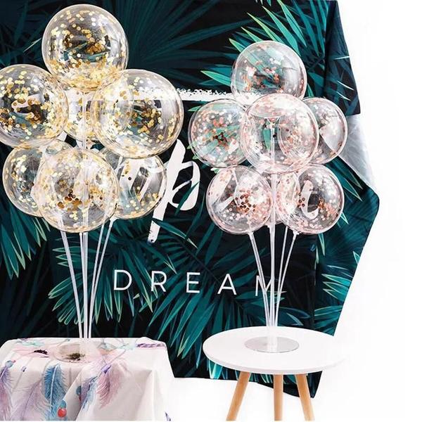 Suporte de Balão para Chá de Bebê, Casamento e Festa de Aniversário - Com Coluna e Corrente Imagem de Suporte de Balão para Chá de Bebê, Casamento e Festa de Aniversário - Com Coluna e Corrente