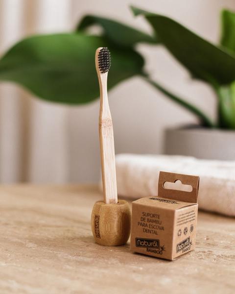 Imagem de Suporte de bambu para escova dental organico natural