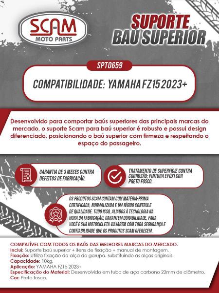 Imagem de Suporte de Baú Superior Traseiro Yamaha FZ 15 Fazer 150 Scam