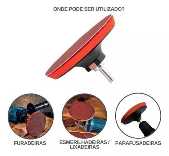 Imagem de Suporte De Boina Furadeira Lixadeira + 30 Discos Lixa 125Mm