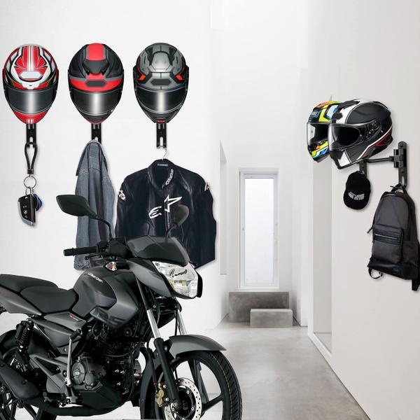 Imagem de Suporte de capacete de motocicleta PAHTTO Wall Mount com rotação de 180