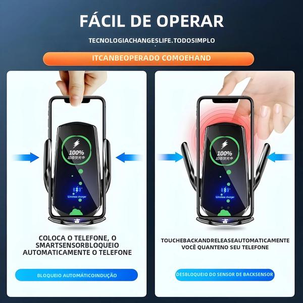 Imagem de Suporte De Carregador De Carro Sem Fio De 15 W Para iPhone Samsung Suporte De Carregamento Rápido