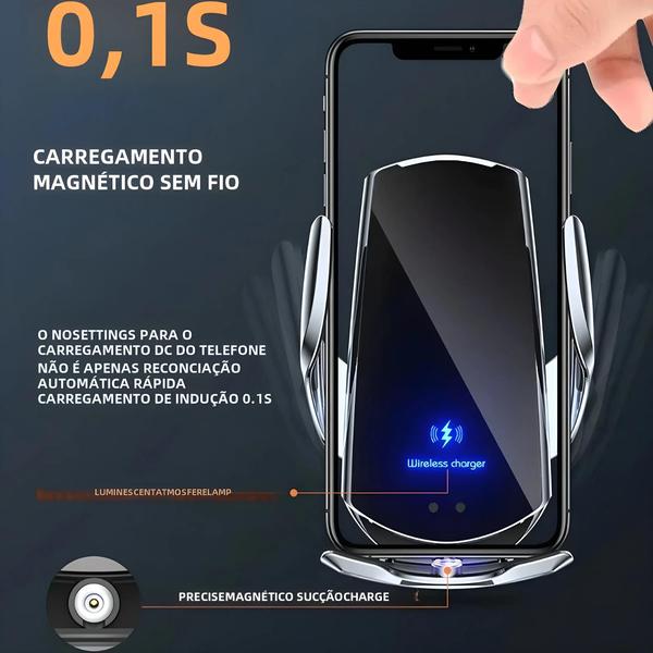 Imagem de Suporte De Carregador De Carro Sem Fio De 15 W Para iPhone Samsung Suporte De Carregamento Rápido