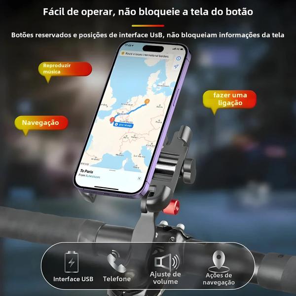 Imagem de Suporte de Celular para Bicicleta NEWBOLER - Alumínio Ajustável 360° - MTB