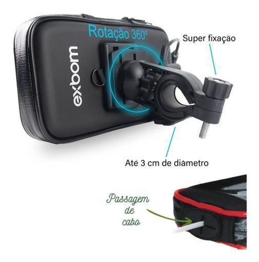 Imagem de Suporte De Celular Para Moto Com Carregador Usb - Exbom