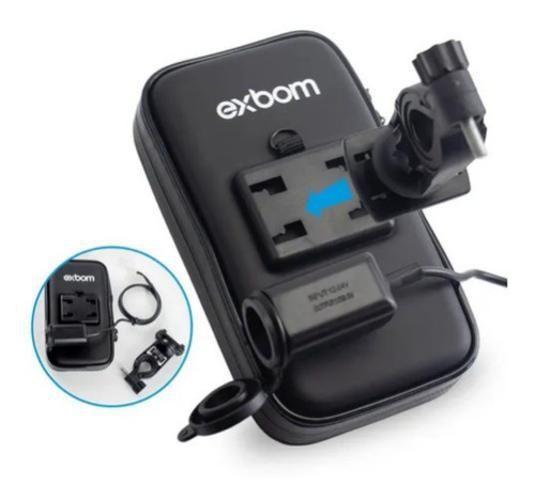 Imagem de Suporte De Celular Para Moto Com Carregador Usb - Exbom