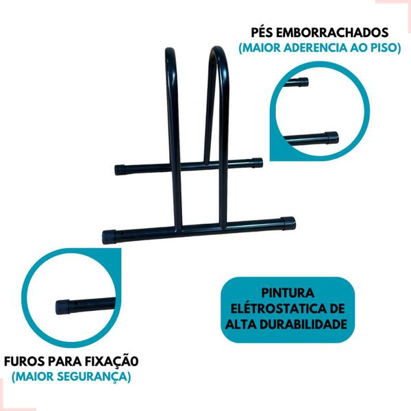 Imagem de Suporte De Chão Para Bicicletas Preto Condominios Casas