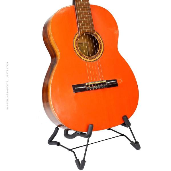 Imagem de Suporte de Chão Tonante Para Violão Guitarra e Baixo Estrutura de  Aço Reforçado Emborrachado Tipo Cavalete Compacto e Portátil