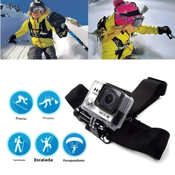 Suporte de Cinto de Cabeça e Peitoral J-Hook para GoPro Hero 12/11/10/9/8, Xiaomi Yi 4K e SJCAM SJ4000 Imagem de Suporte de Cinto de Cabeça e Peitoral J-Hook para GoPro Hero 12/11/10/9/8, Xiaomi Yi 4K e SJCAM SJ4000