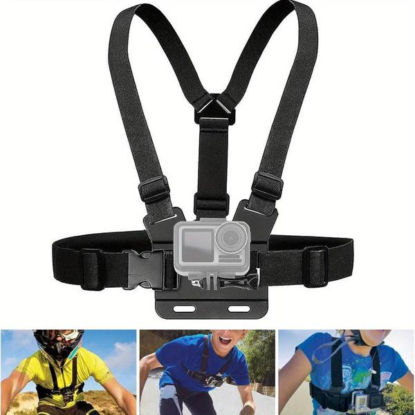 Suporte de Cinto de Cabeça e Peitoral J-Hook para GoPro Hero 12/11/10/9/8, Xiaomi Yi 4K e SJCAM SJ4000 Imagem de Suporte de Cinto de Cabeça e Peitoral J-Hook para GoPro Hero 12/11/10/9/8, Xiaomi Yi 4K e SJCAM SJ4000