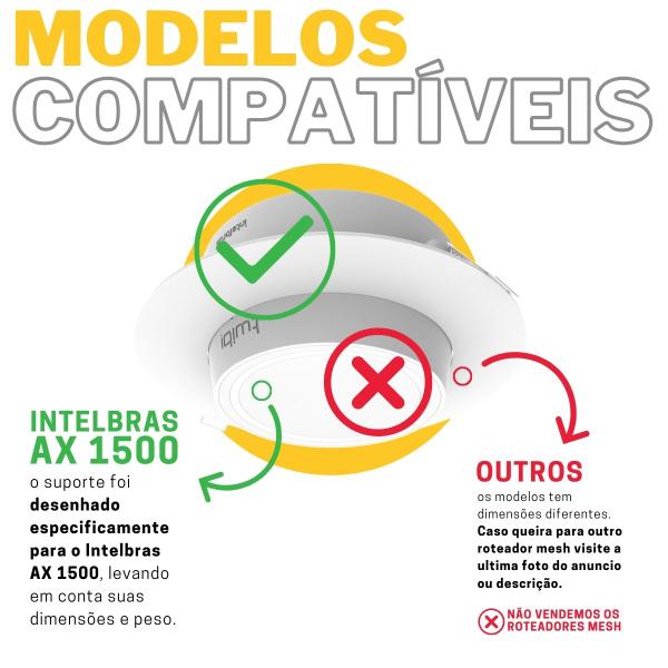 Imagem de Suporte de Embutir no Teto Compatível com Roteador Mesh Intelbras AX1500 - ARTBOX3D