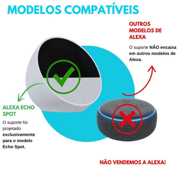 Suporte de Embutir no Teto Parede ou Móvel Compatível com Amazon Alexa Echo Spot - ARTBOX3D Imagem de Suporte de Embutir no Teto Parede ou Móvel Compatível com Amazon Alexa Echo Spot - ARTBOX3D
