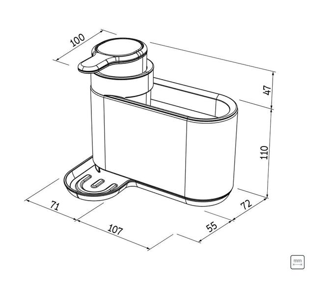 Imagem de  Suporte de Esponja com Dosador de Sabão Tramontina em Plástico ABS e Aço Inox 