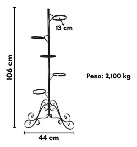 Imagem de Suporte De Ferro Para Vasos De Chão 5 Argolas Jardim Vertical