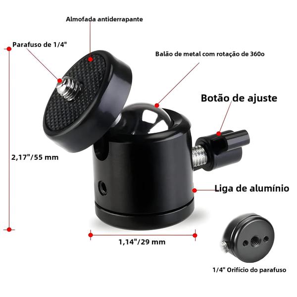 Imagem de Suporte de Flash LED para Câmeras DSLR e DV - Adaptador de Montagem para Tripé