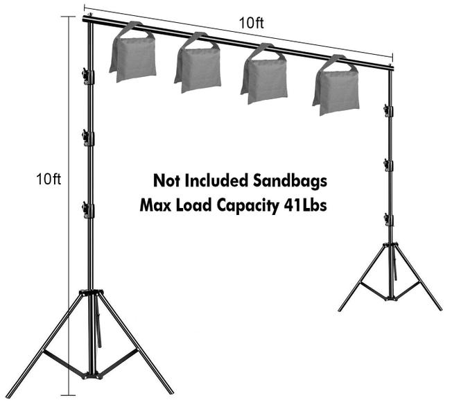 Imagem de Suporte de fundo para estúdio de vídeo fotográfico HYJ-INC Heavy Duty 10 x 10 pés