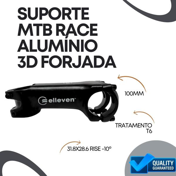 Imagem de Suporte de Guidão Mesinha Bike Alumínio 3d Forjada 100mm 31.8x28.6 Rise-10o