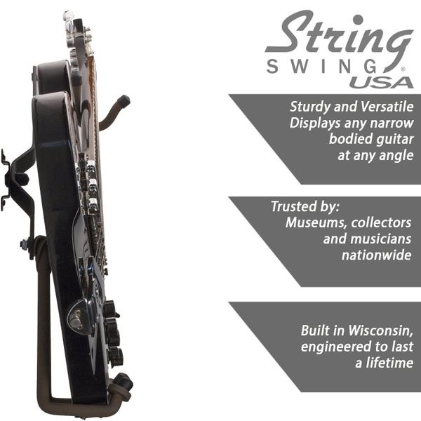 Imagem de Suporte de guitarra String Swing Horizontal, de baixo perfil, corpo estreito