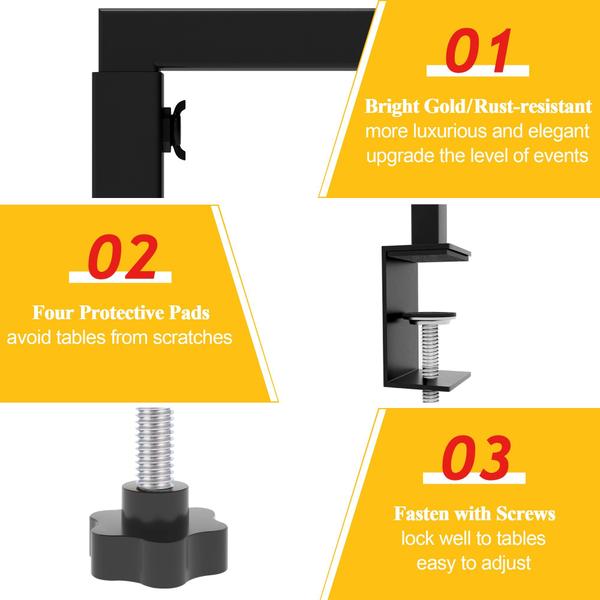 Imagem de Suporte de haste de mesa Fomcet Over The Table, 34-107 cm de altura, metal preto