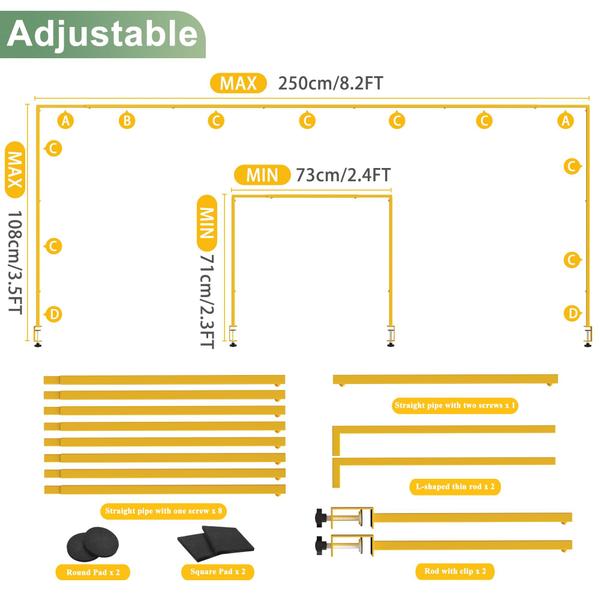 Imagem de Suporte de haste suspenso em arco de mesa Putros Over The Table Gold