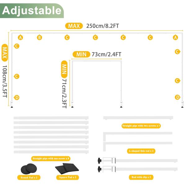 Imagem de Suporte de haste suspenso em arco de mesa Putros Over The Table White