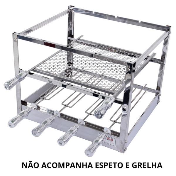 Imagem de Suporte de Inox 430 para Churrasqueira 40x72X50