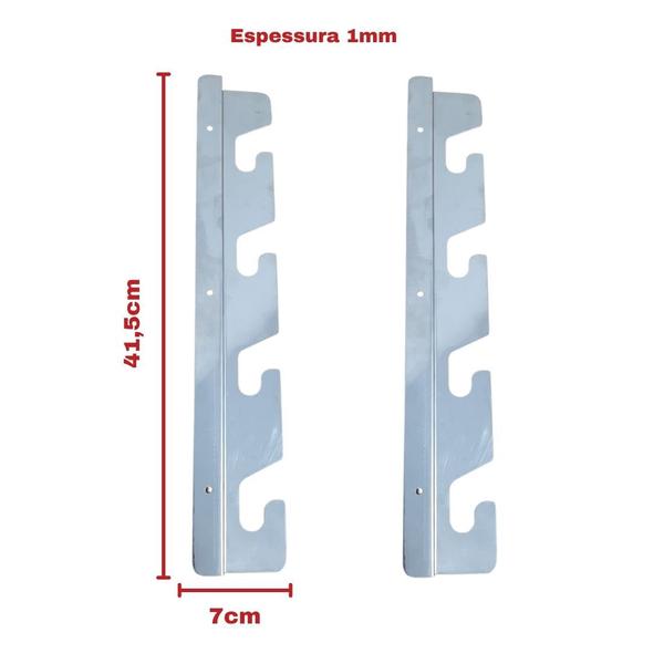 Imagem de Suporte De Inox Churrasqueira 50cm Duplo - Grelhas E Espetos