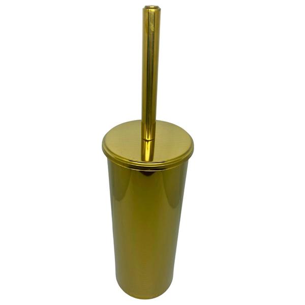 Imagem de Suporte De Inox e Escova Sanitaria com Cerdas Flexiveis - Dourado By Fineza