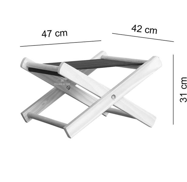 Imagem de Suporte de Malas e Bagagens em Madeira Maciça Dobrável com Tecido Bege
