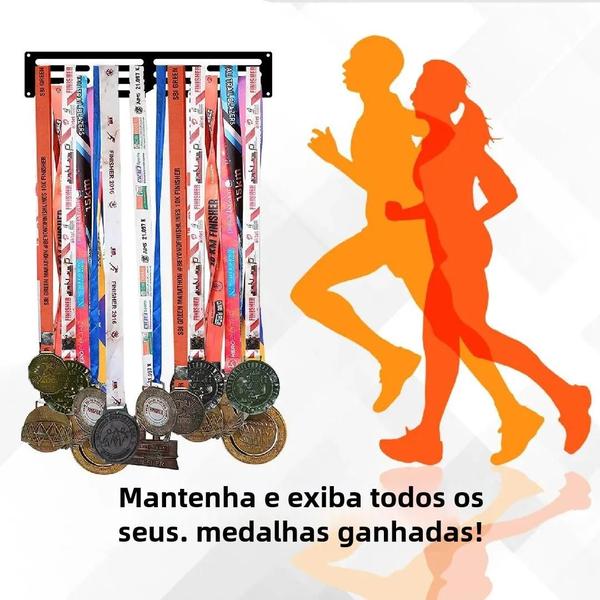 Imagem de Suporte de Medalhas de Aço Resistente para Parede - Suporte para até 36 Medalhas