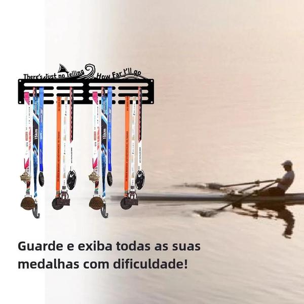 Imagem de Suporte de Medalhas de Aço Resistente para Parede - Suporte para até 36 Medalhas