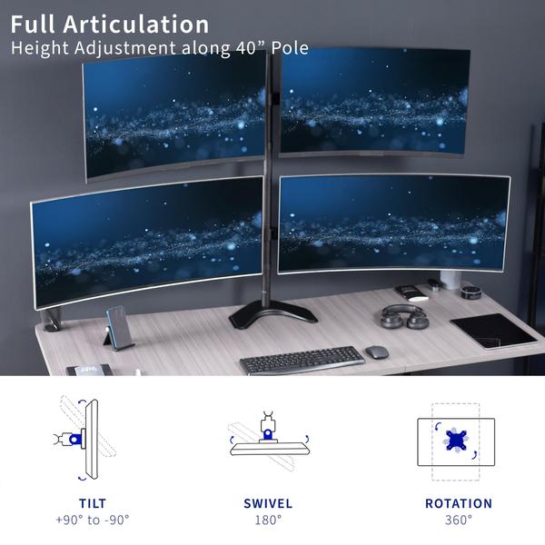 Suporte de mesa de monitor VIVO STAND-TS38B-4 para monitor de 27-38 polegadas Imagem de Suporte de mesa de monitor VIVO STAND-TS38B-4 para monitor de 27-38 polegadas