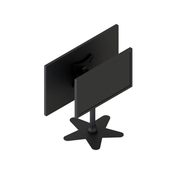 Imagem de Suporte de mesa para dois monitores com rotação para mesa de aço carbono