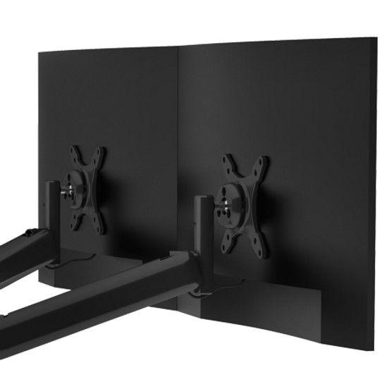 Imagem de Suporte De Mesa Para Monitor Até 24" Duplo Com Regulagem Contínua De Altura E Inclinação Octoo CLIPWAY-2 (Prateado)