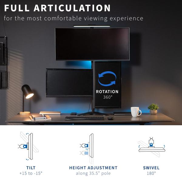 Imagem de Suporte de mesa para monitor de computador LED triplo VIVO STAND-V003E