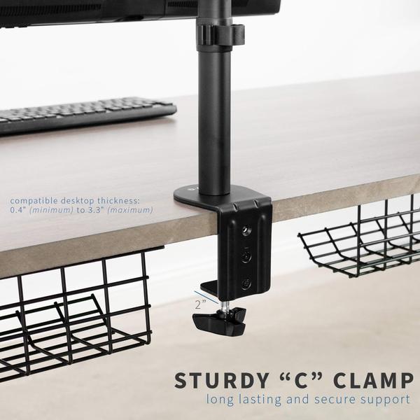 Imagem de Suporte de mesa para monitor LCD duplo VIVO STAND-V200B 33-76cm