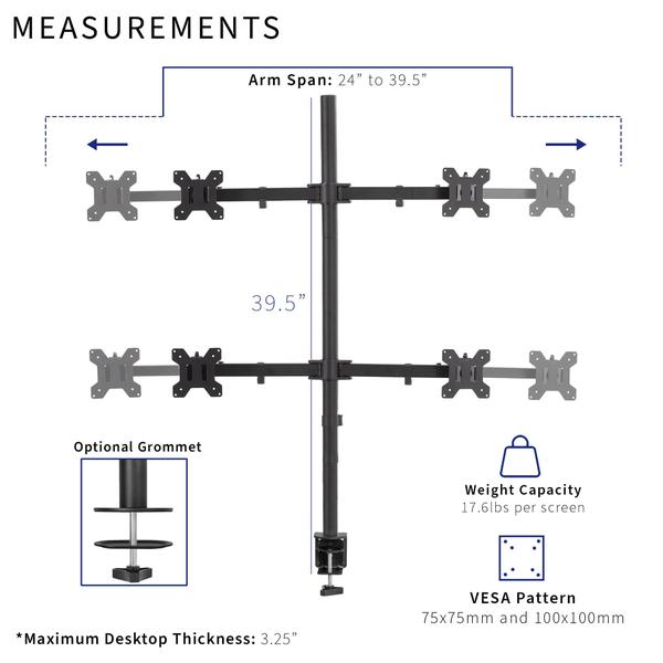 Imagem de Suporte de mesa para monitor VIVO STAND-TS38C-4 para telas de 27-38 polegadas