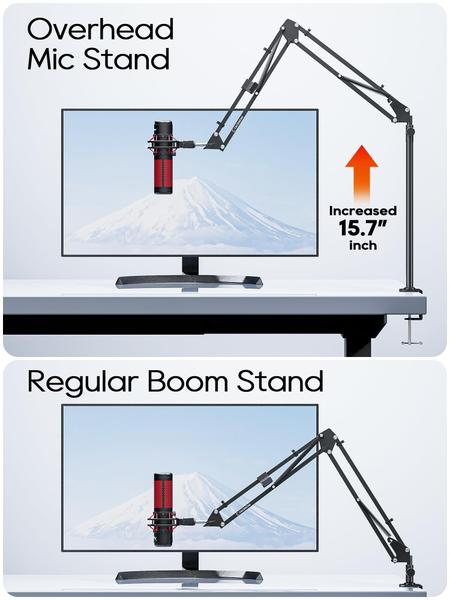 Imagem de Suporte de microfone CACENCAN Boom Arm giratório 360 com suporte de mesa