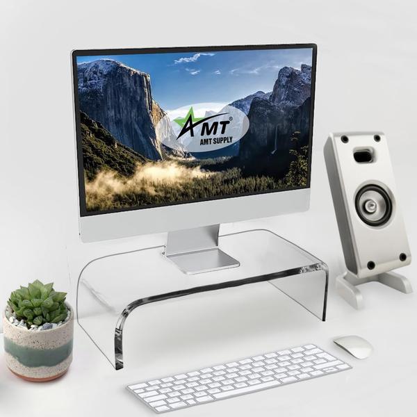 Imagem de Suporte de monitor AMT Acrylic Laptop Riser com armazenamento transparente