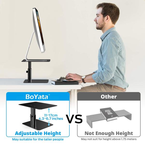 Imagem de Suporte de monitor BoYata Adjustable Riser Metal Black