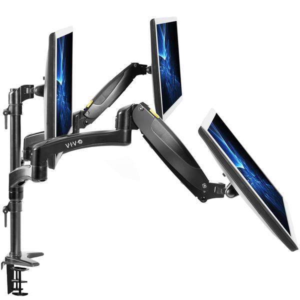 Imagem de Suporte de monitor triplo VIVO STAND-V300G 43-81 cm com braços pneumáticos