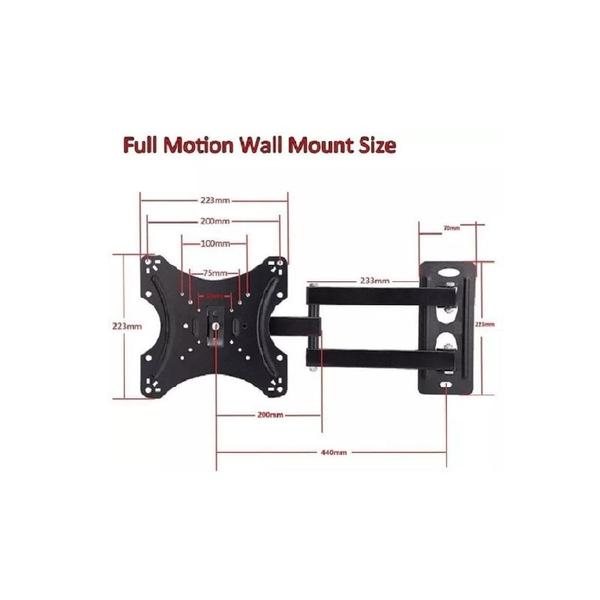 Imagem de Suporte de montagem em parede para TV de 14 a 42 polegadas e 35 kg com braço de aço 180