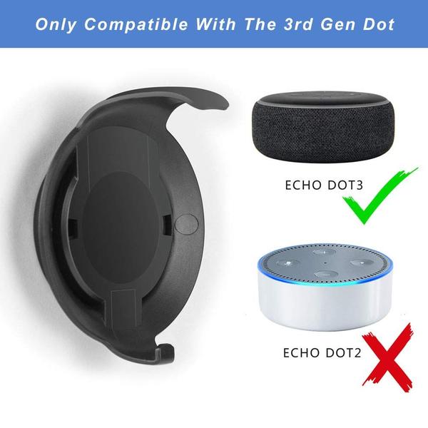 Imagem de Suporte de montagem em parede WIDEPLORE Echo Dot 3rd Gen Black