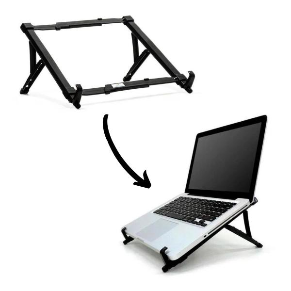 Imagem de Suporte de Notebook Regulável Ergonômico ABS Preto Kit 12 UN