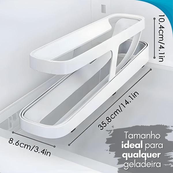 Suporte de Ovos Rolantes Para Geladeira Armazenamento Eficiente Ideal Para Cozinha Organizada - ATENA Imagem de Suporte de Ovos Rolantes Para Geladeira Armazenamento Eficiente Ideal Para Cozinha Organizada
