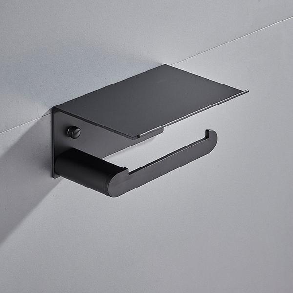 Imagem de Suporte de papel higiênico para montagem na parede Wokex Stainless Steel Black