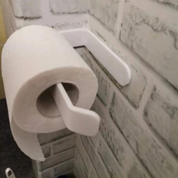 Imagem de Suporte De Papel Higiênico Toalhas Portas Fixação Adesiva