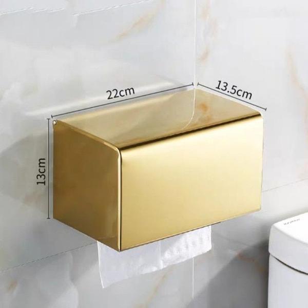 Imagem de Suporte de papel higiênico Wokex Gold para banheiro em aço inoxidável